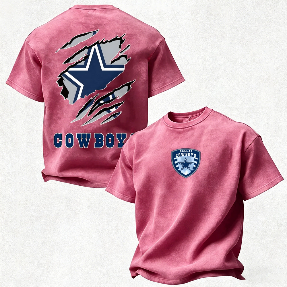 Dallas Cowboys Printed Unisex 100% Pure Cotton Washed T-Shirt