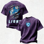 Detroit Lions Printed Unisex 100% Pure Cotton Washed T-Shirt