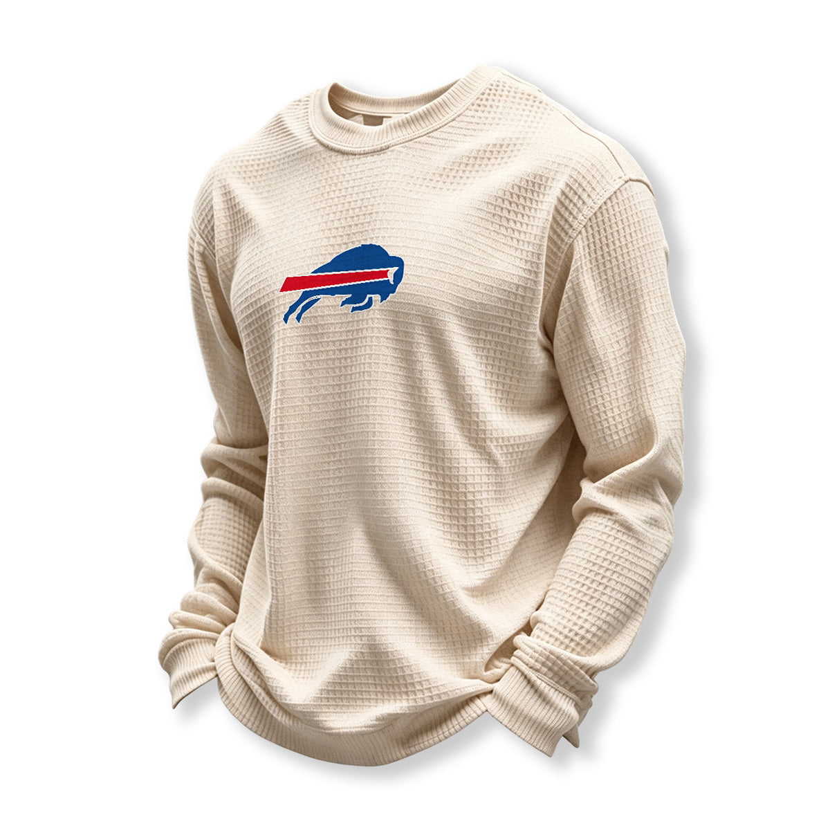 Buffalo Bills Helmet Waffle Knit Crewneck Sweatshirt