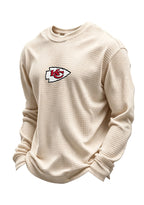Kansas City Chiefs Helmet Waffle Knit Crewneck Sweatshirt