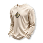 New Orleans Saints Helmet Waffle Knit Crewneck Sweatshirt