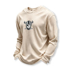 Raiders Helmet Graphic Waffle Knit Crewneck Sweatshirt