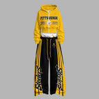Pittsburgh Steelers Zip-up hooded jacket and elastic-waist pants set