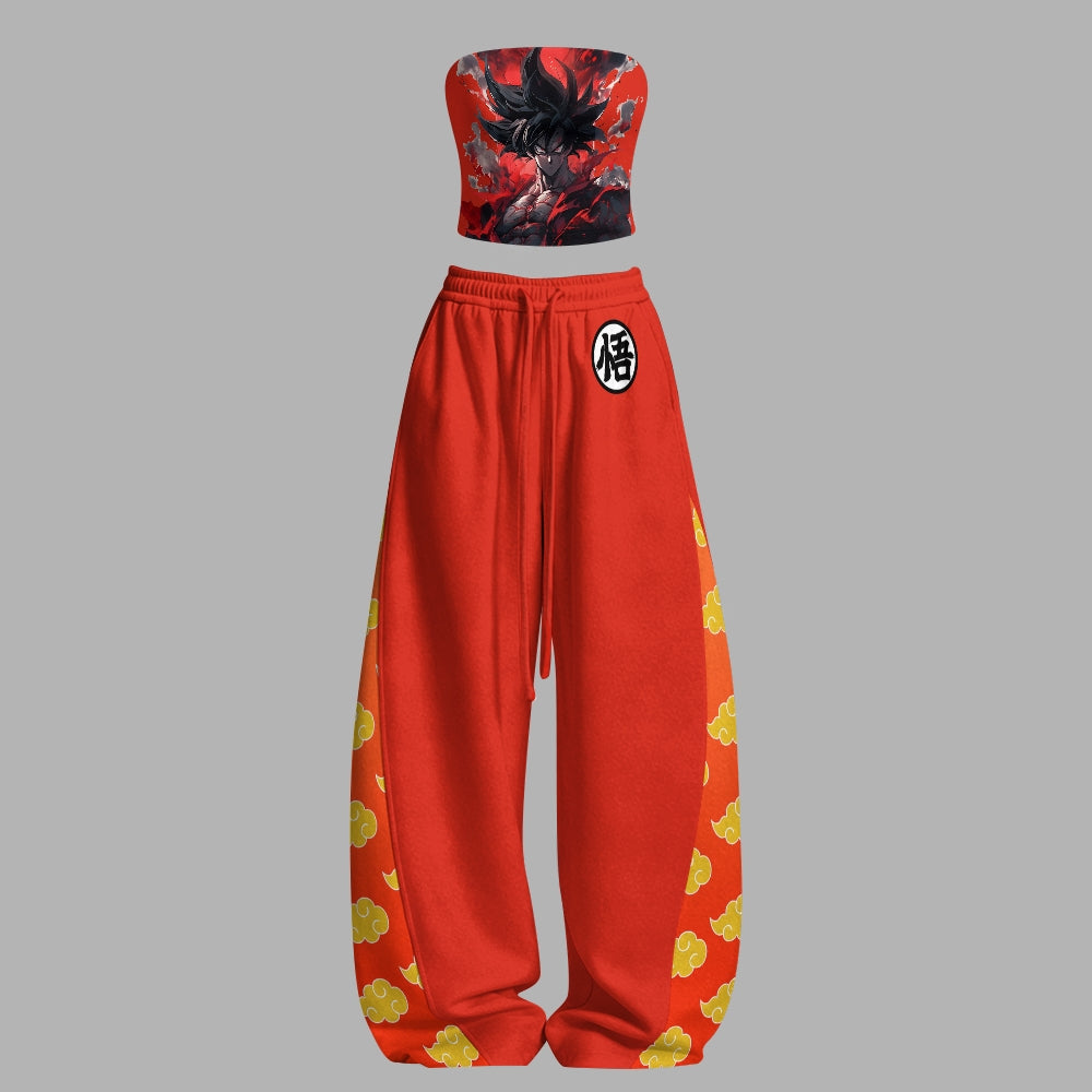 DRAGON BALL Tight Casual Camisole Tops & Elasticated Trousers Two-Piece Set