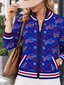 Women's Buffalo Bills Argyle Print Zip Up Varsity Jacket