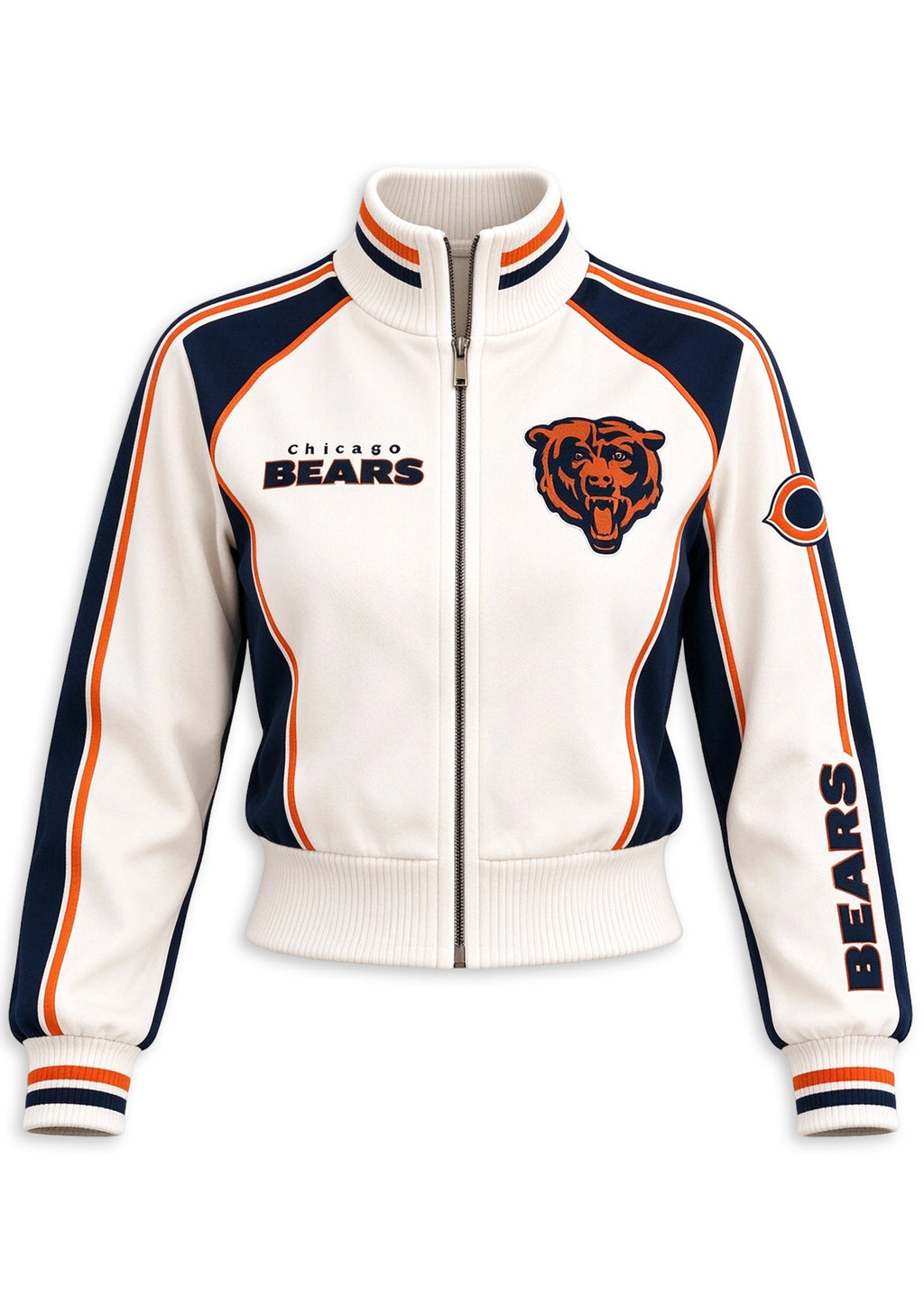 Women's Chicago Bears Cropped Zip Up Track Jacket