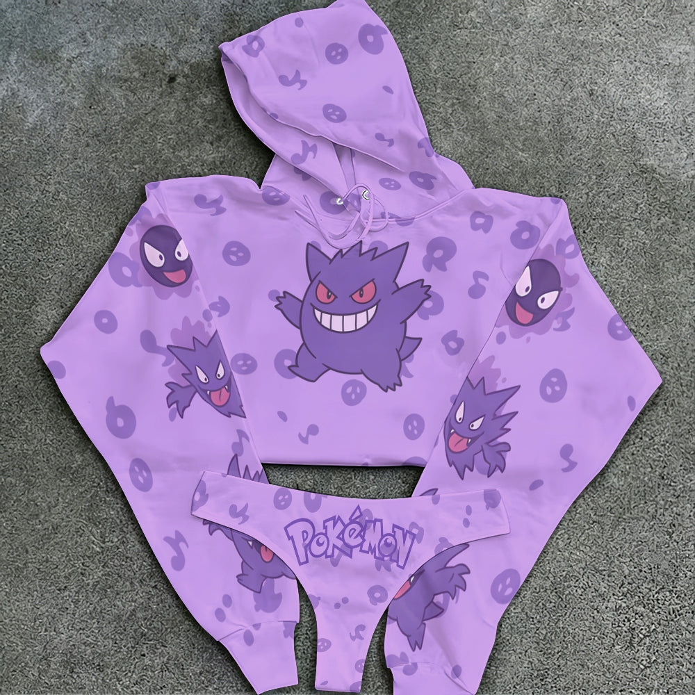 Pokémon Women's Cropped Hoodie & Thong Sets