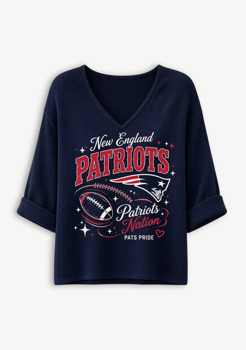 Women New England Patriots Patriots Nation Pats Pride Graphic Long Sleeve Game Day Shirt
