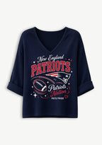 Women New England Patriots Patriots Nation Pats Pride Graphic Long Sleeve Game Day Shirt