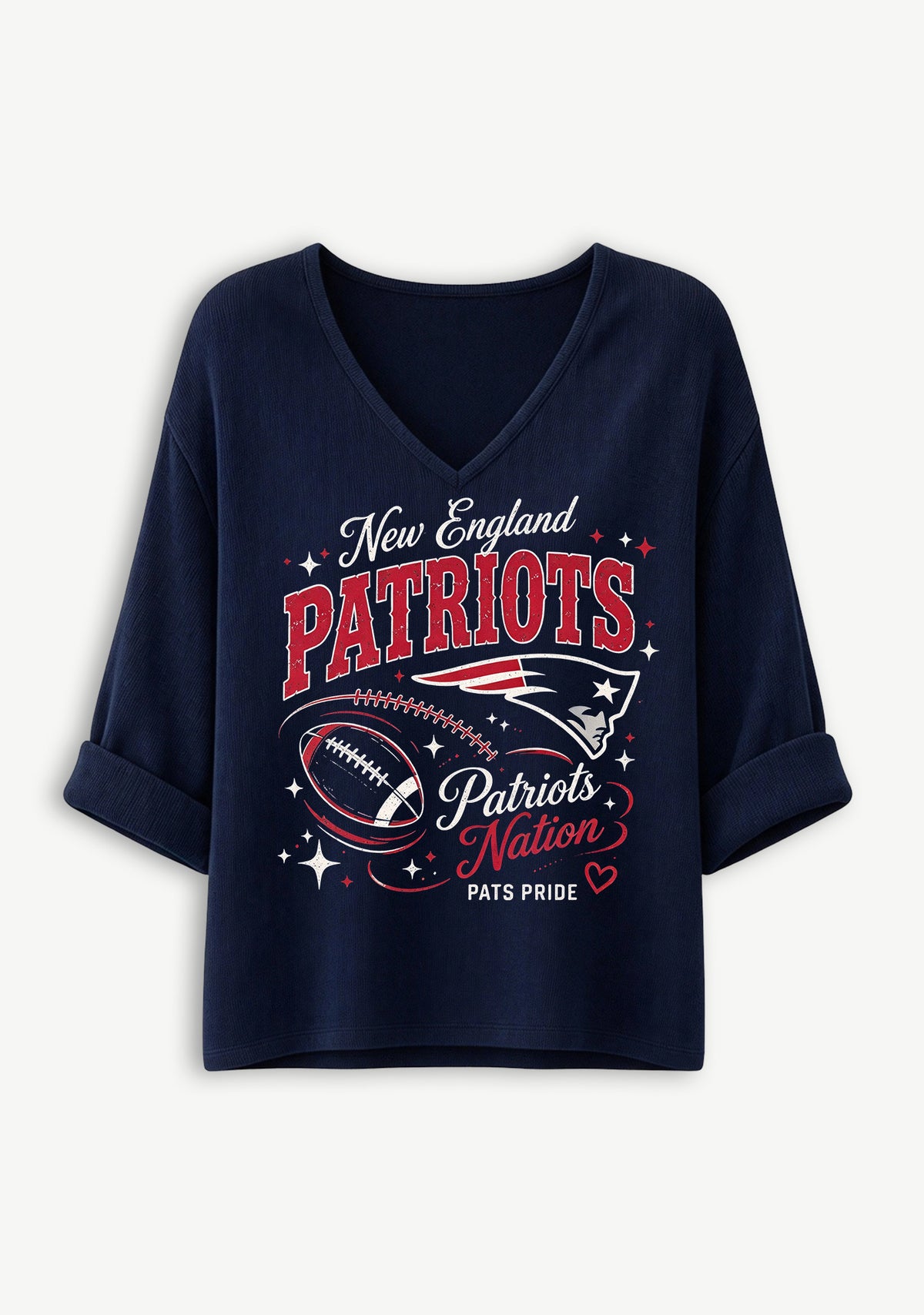 Women New England Patriots Patriots Nation Pats Pride Graphic Long Sleeve Game Day Shirt