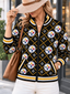 Women's Pittsburgh Steelers Argyle Print Zip Up Varsity Jacket