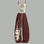 Top & Elasticated Trousers Two-Piece Set 2605008331