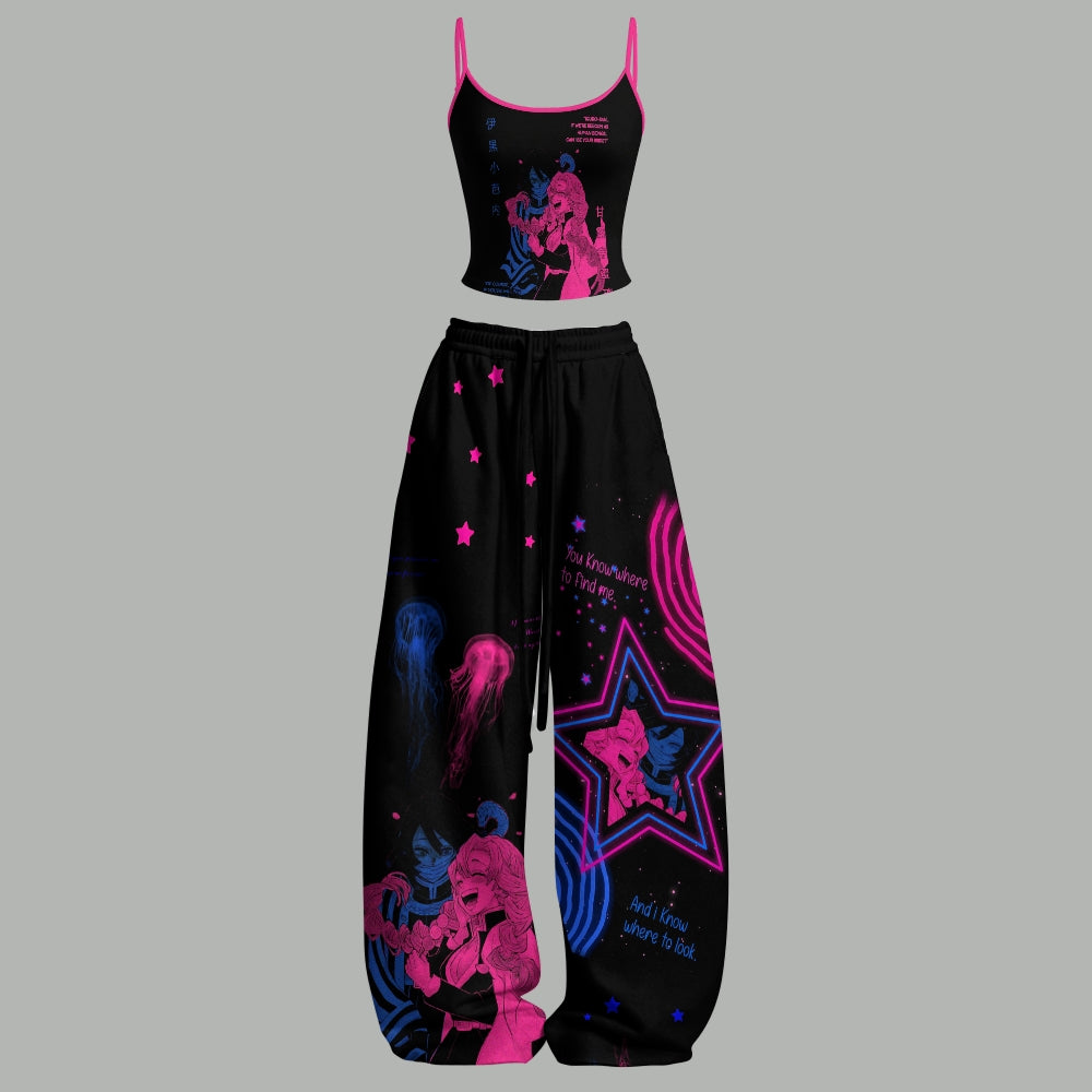 Demon Slayer Top & Elasticated Trousers Two-Piece Set Main image