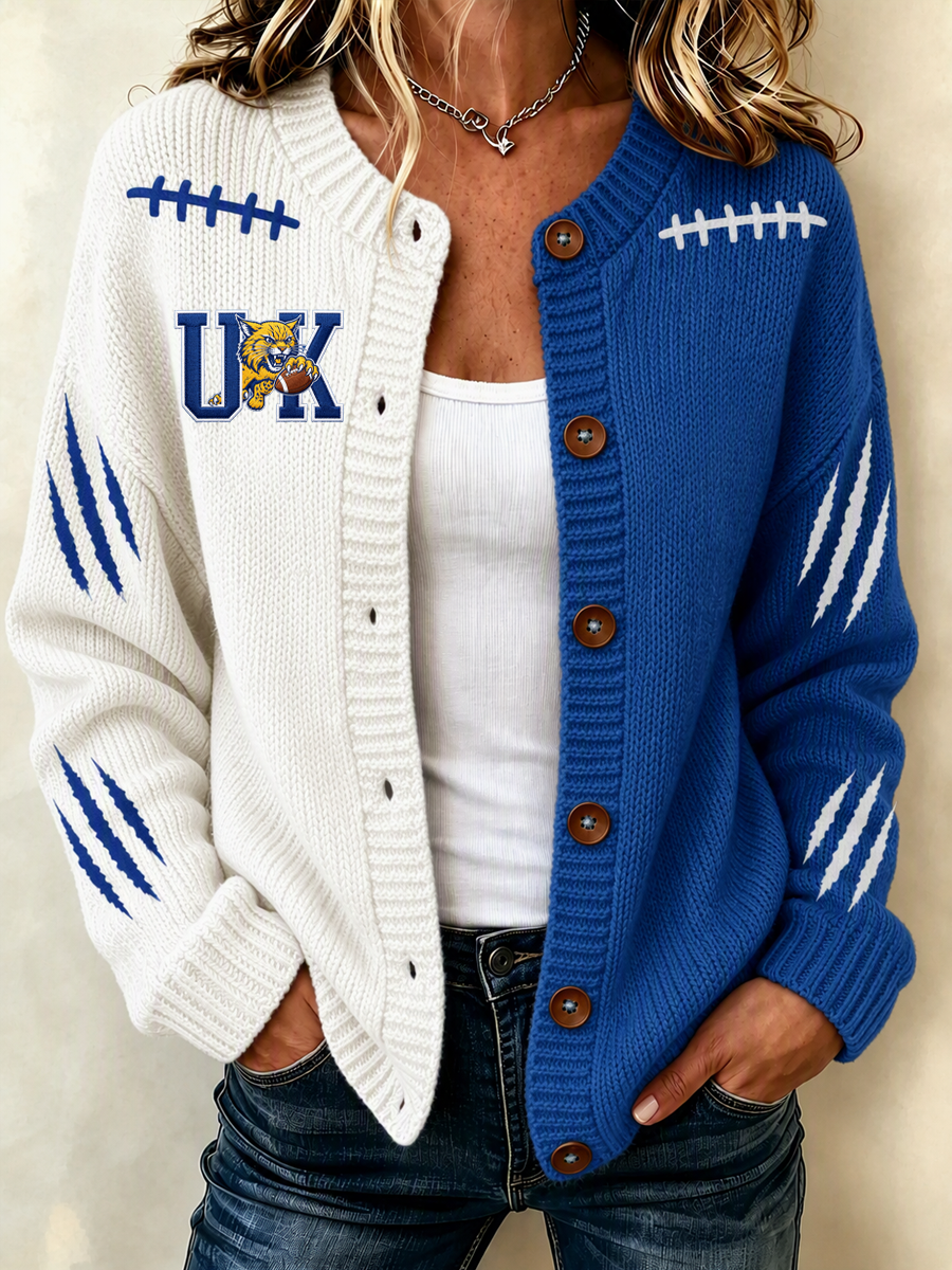 Women'S Casual Football Plant Knitted Cardigan Top