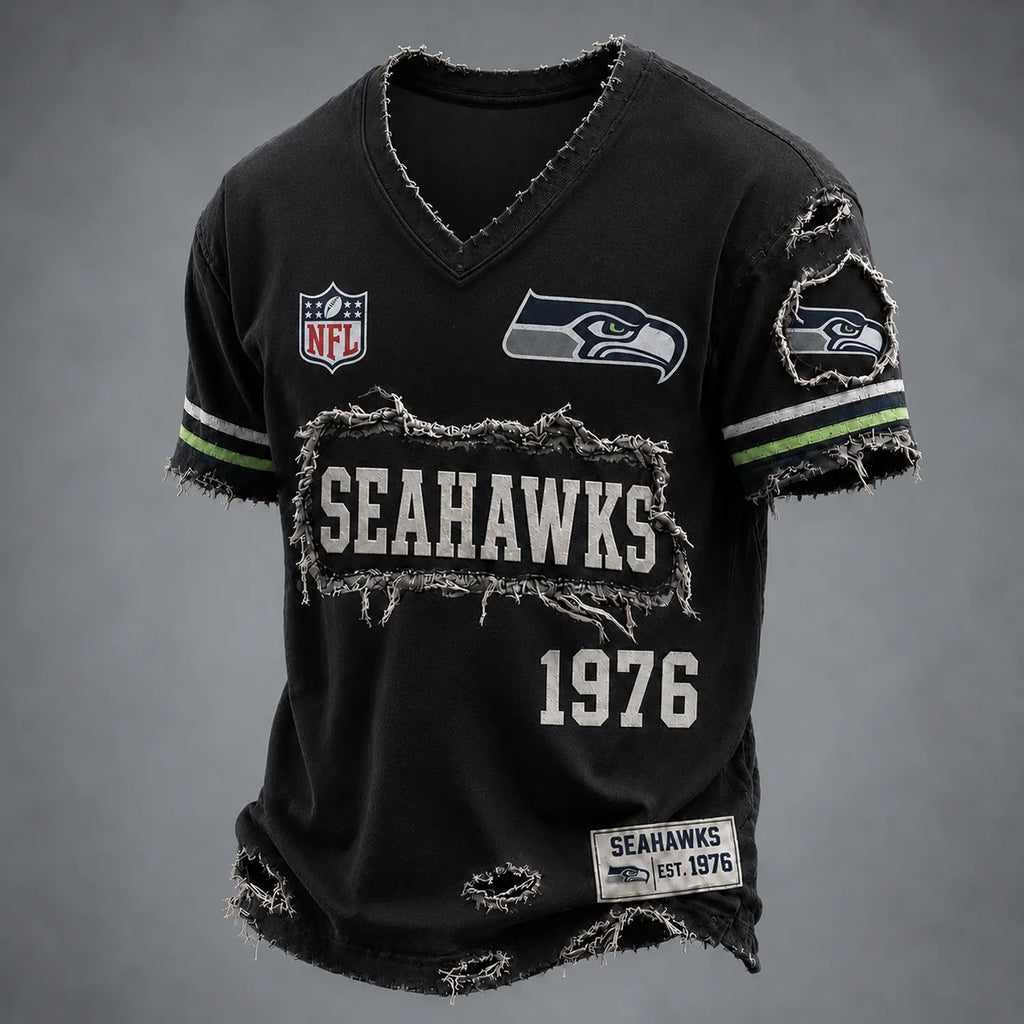 SEA x NFL LUXURY V-Neck T-Shirt 3005 DatND DVT