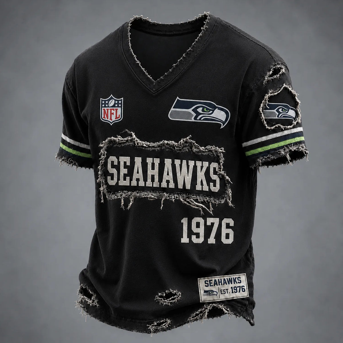 SEA x NFL LUXURY V-Neck T-Shirt 3005 DatND DVT