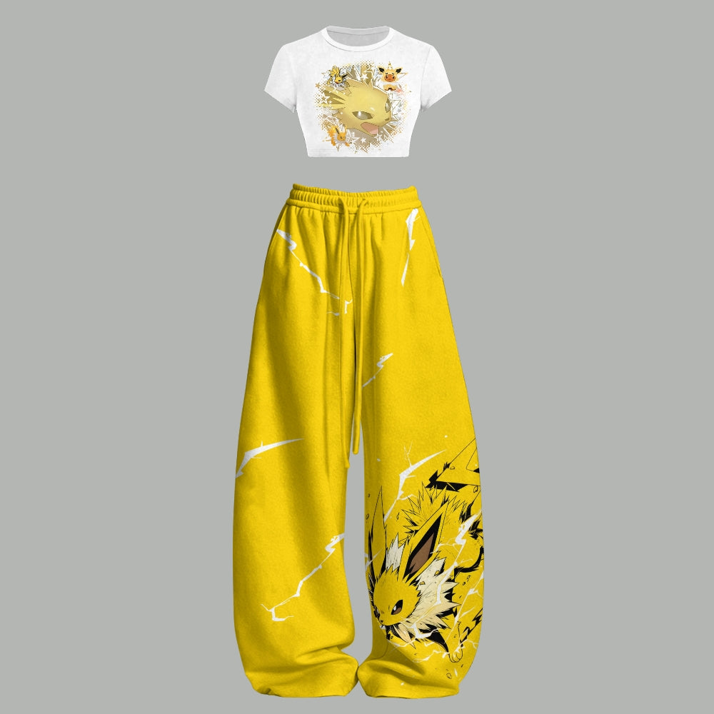 Pokémon Women T-Shirt  & Elasticated Trousers Two-Piece Set