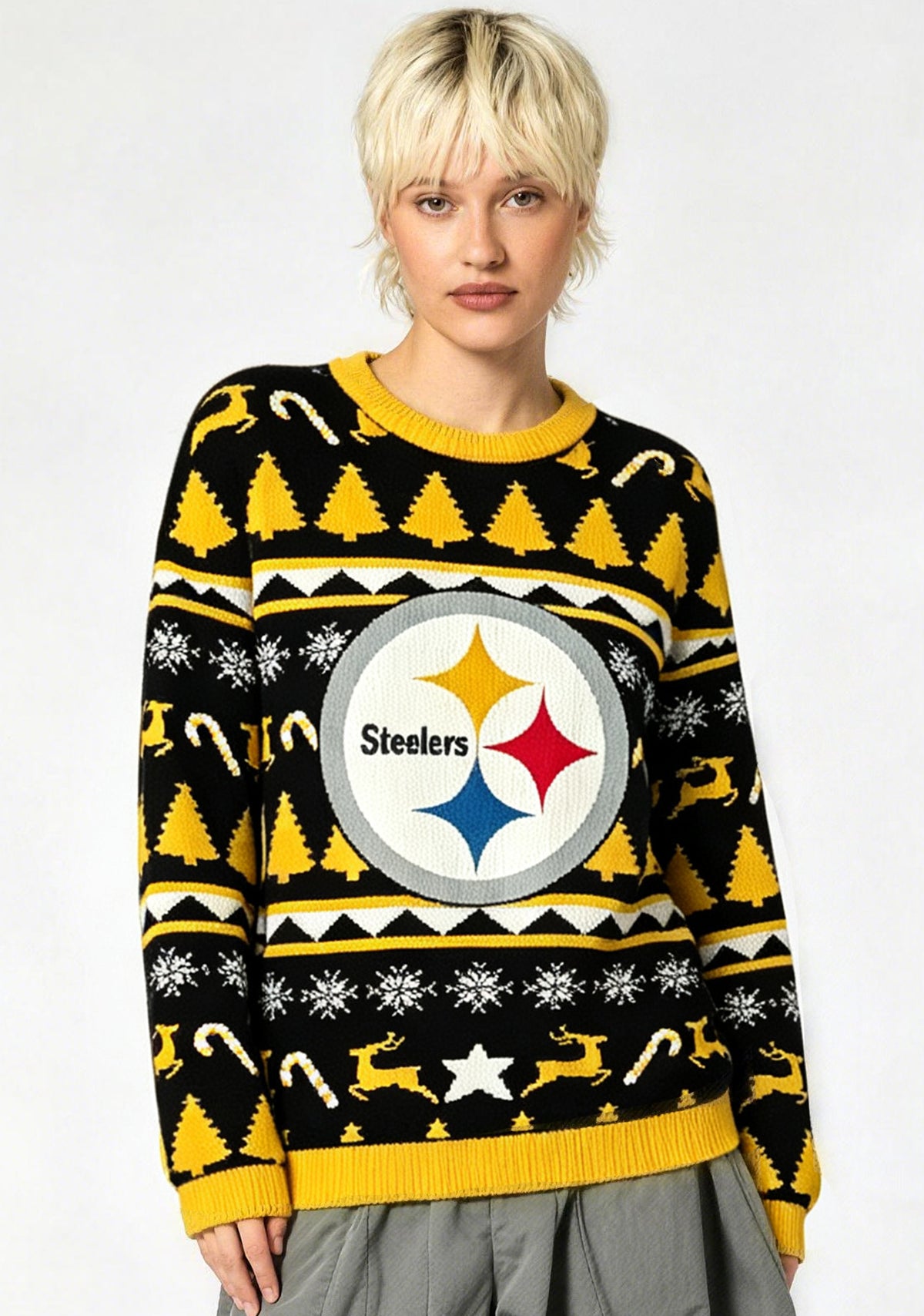 Pittsburgh Steelers Ugly Christmas Football Fan Sweatshirt Main image
