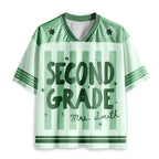 Personalized Grade And Name Preppy Stripes Teacher Mesh Jersey