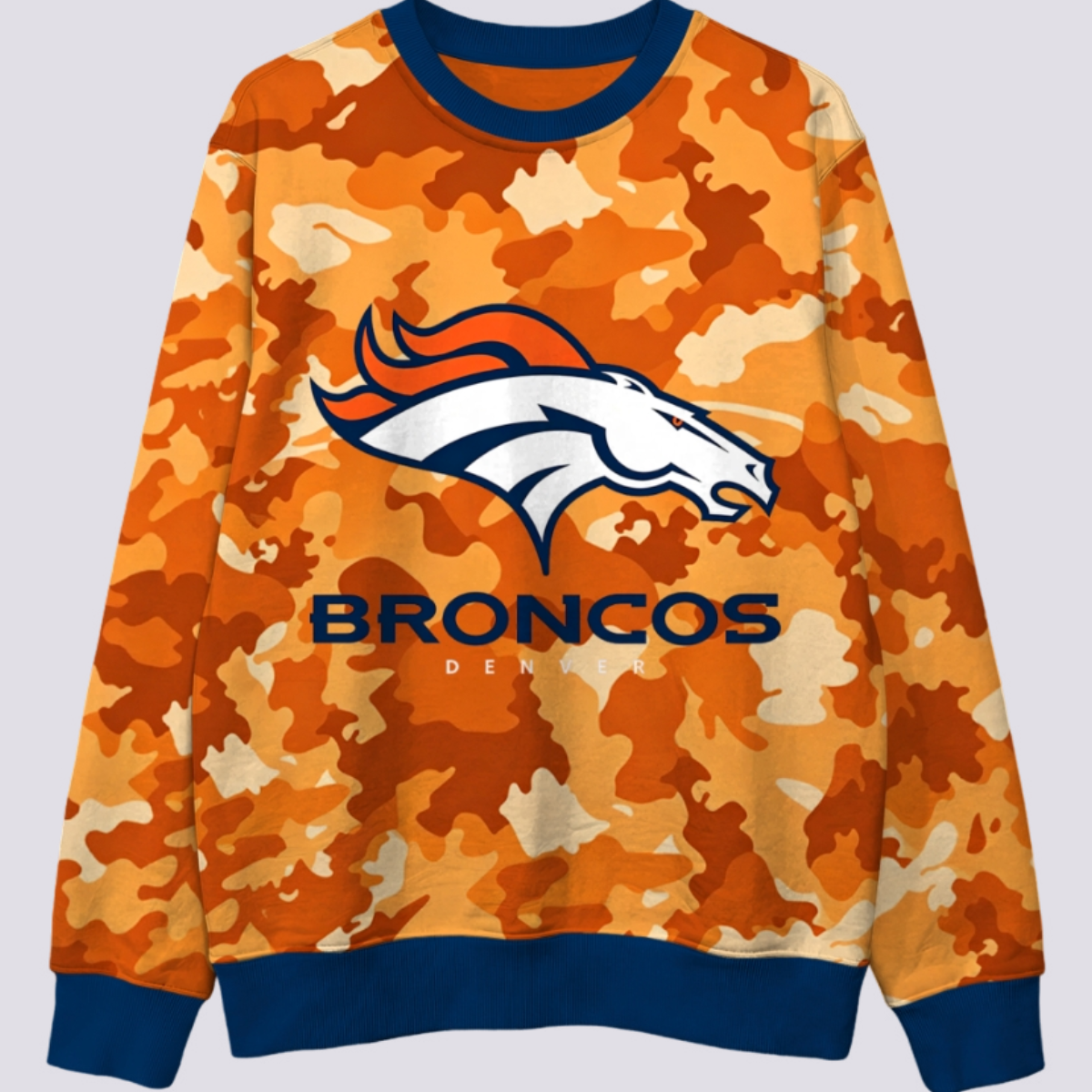 Denver Broncos Orange Camo Graphic Crewneck Sweatshirt Secondary image