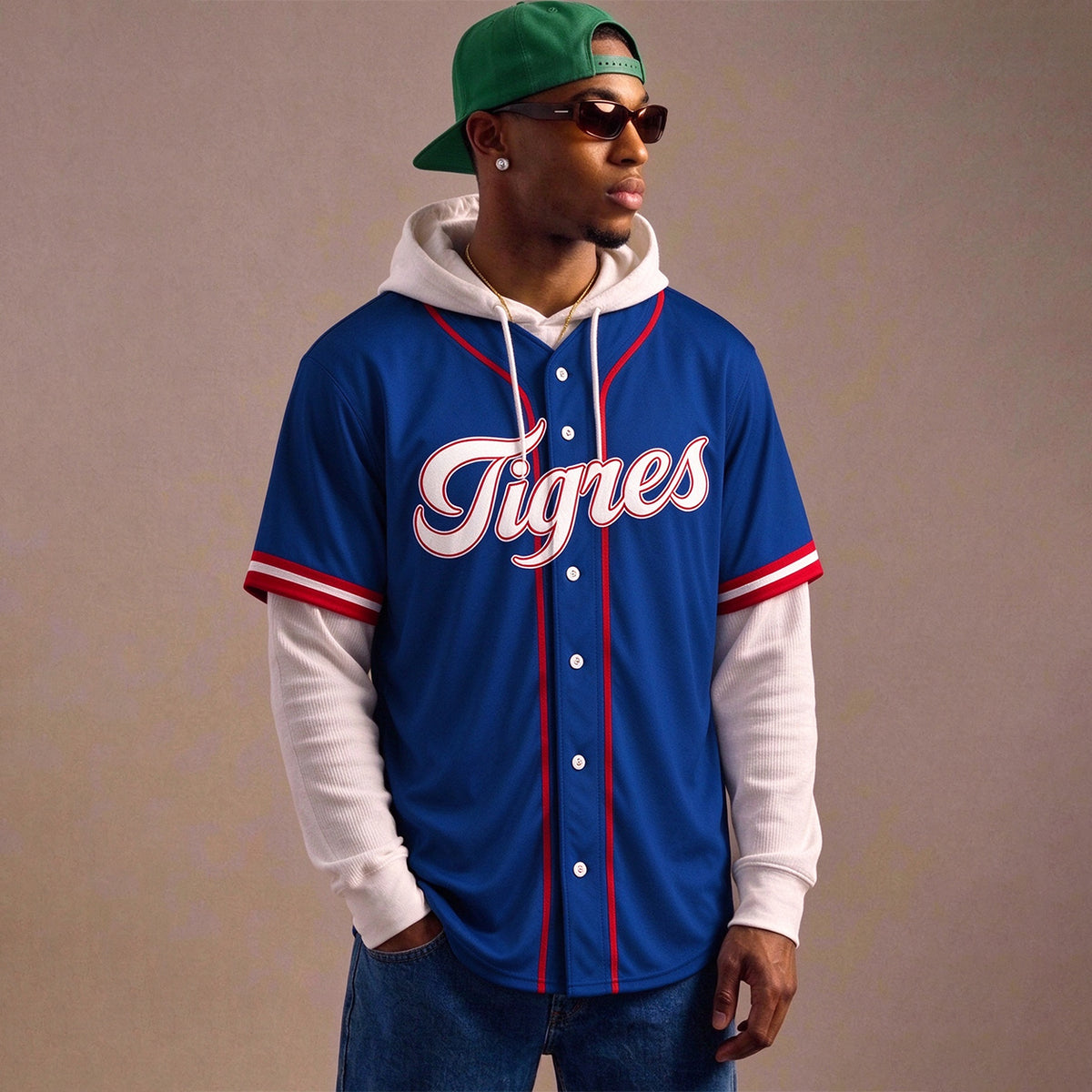 Men’s Tigres de Aragua Button Down Baseball Shirt