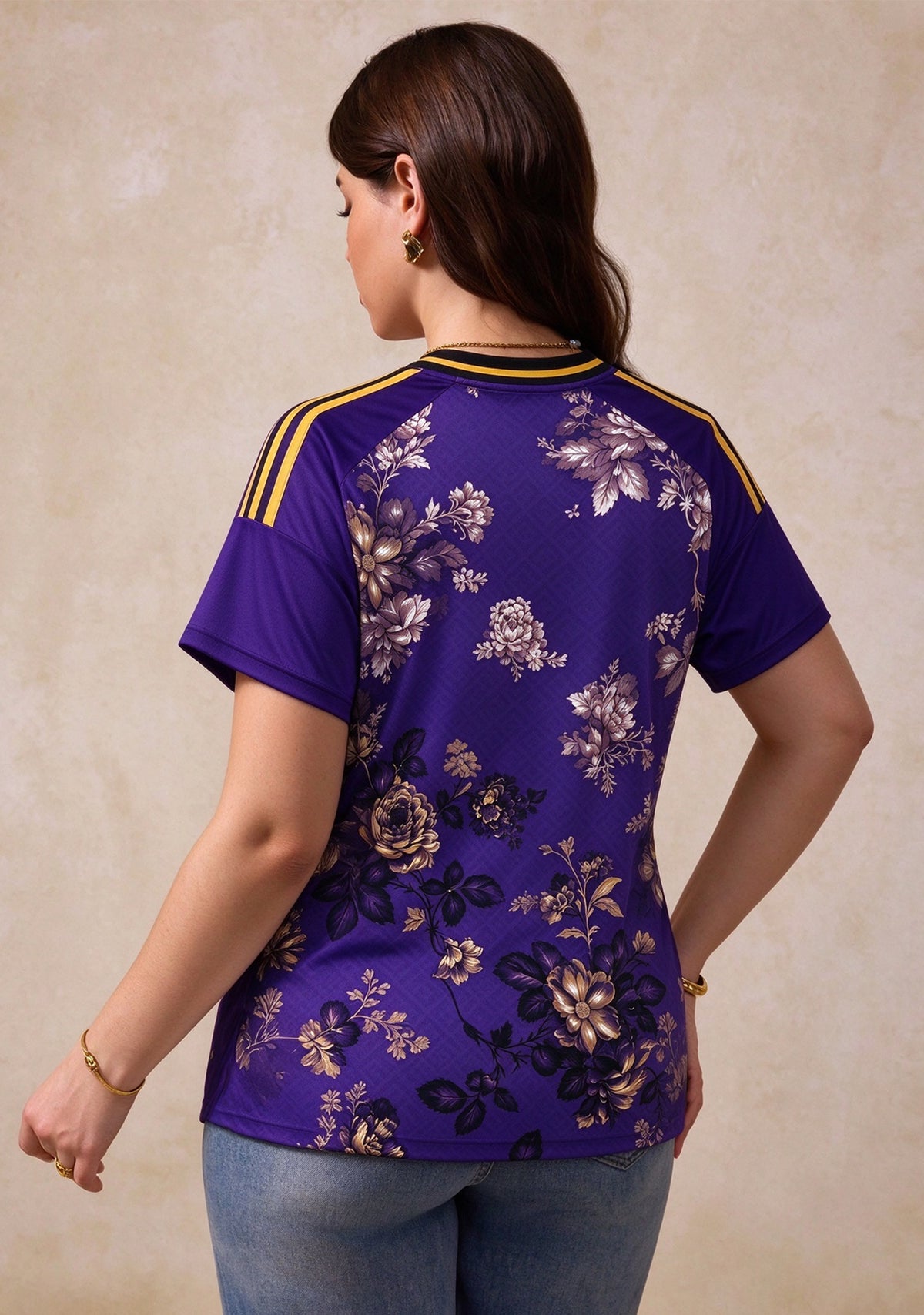 Women's Baltimore Ravens Floral V-Neck T Shirt