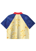 Vintage Floral Print Colombia Cropped Collared Soccer Jersey