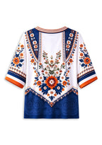 Women’s Chicago Bears Boho Floral V-Neck 3/4 Sleeve Shirt