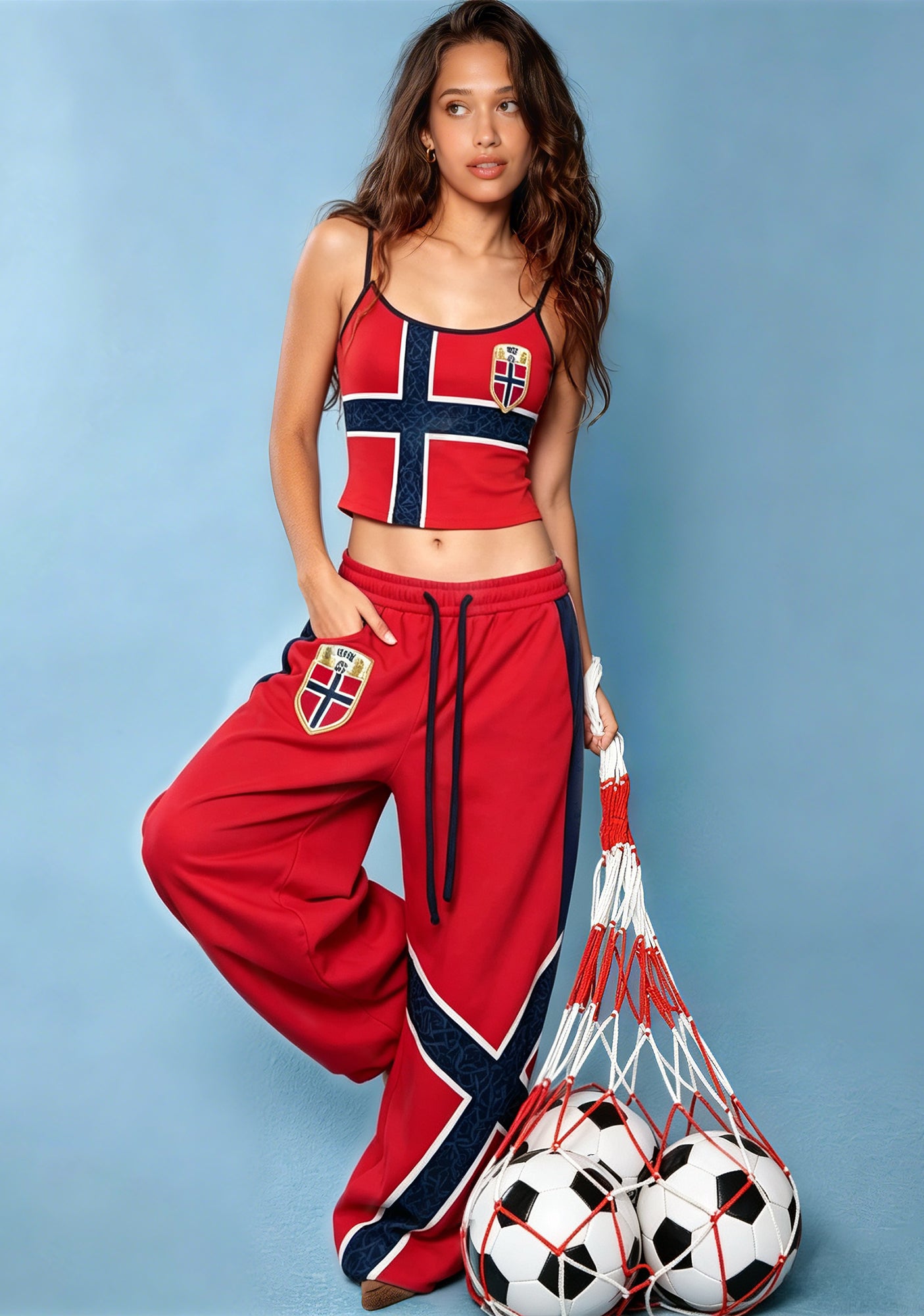 Norway National Flag Tops & Elasticated Trousers Two-Piece Set Main image