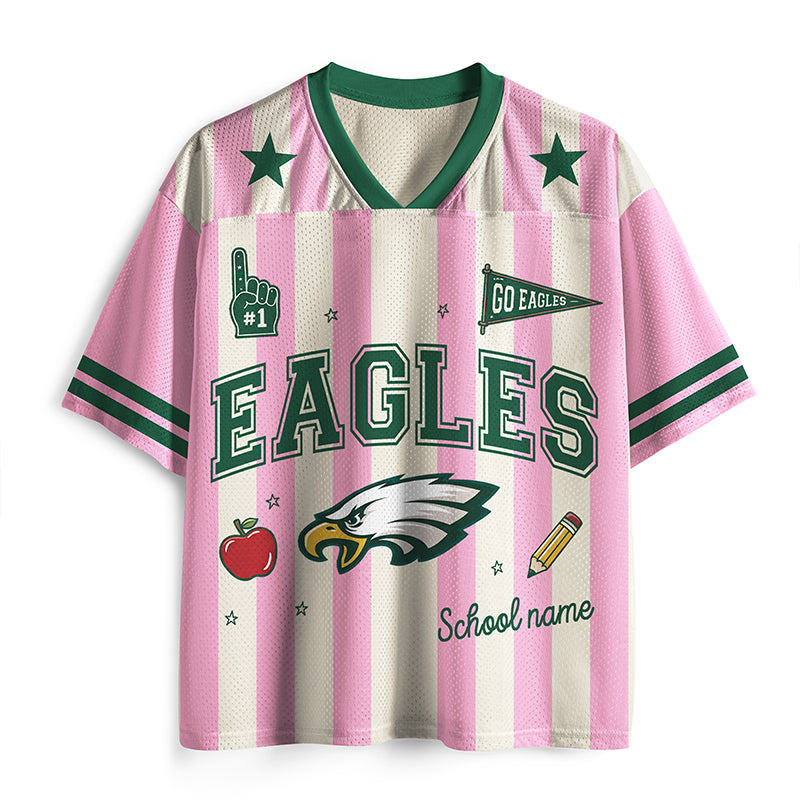 Personalized Mascot Name And School Name Stripe Teacher Mesh Jersey Secondary image