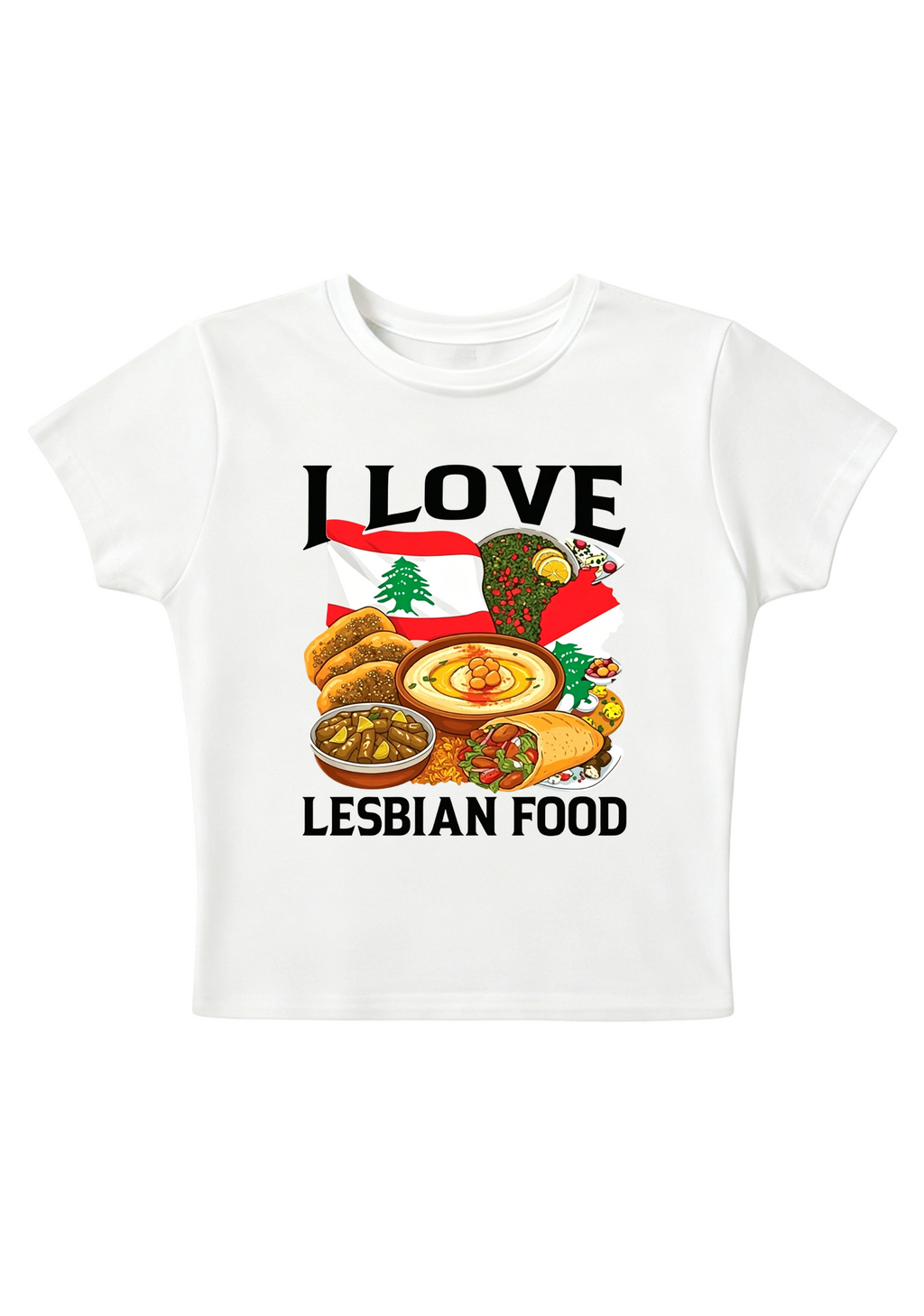 I Love Lesbian Food Y2K Baby Tee