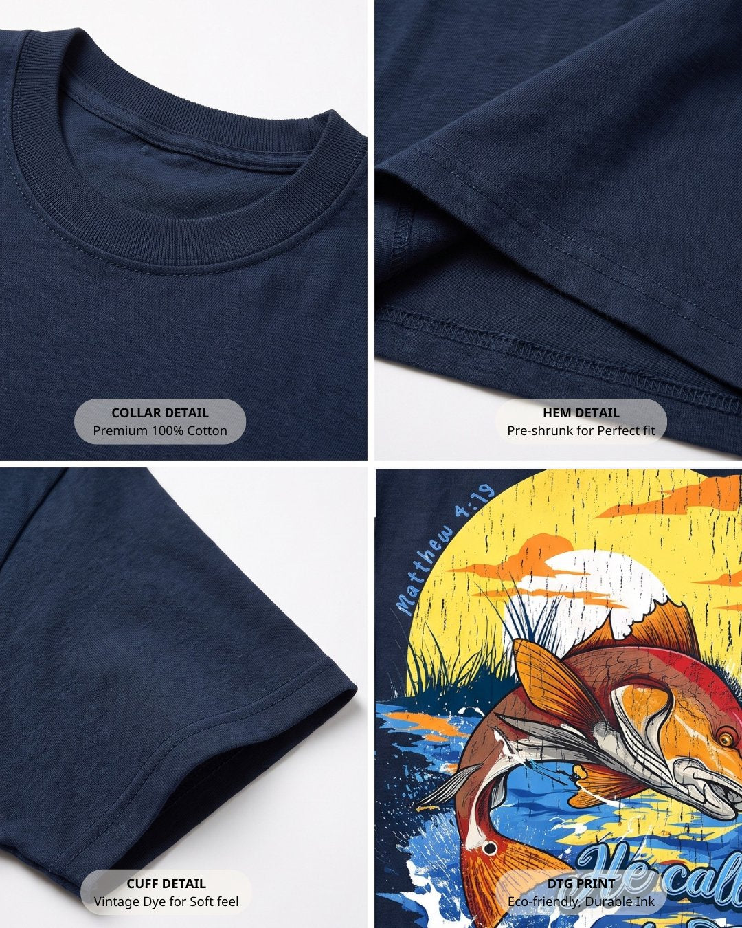 Matthew 4:19 Redfish Angler Faith Based T-shirt Secondary image