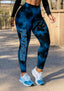 Carolina Panthers Tie Dye Print Workout Leggings For Lady