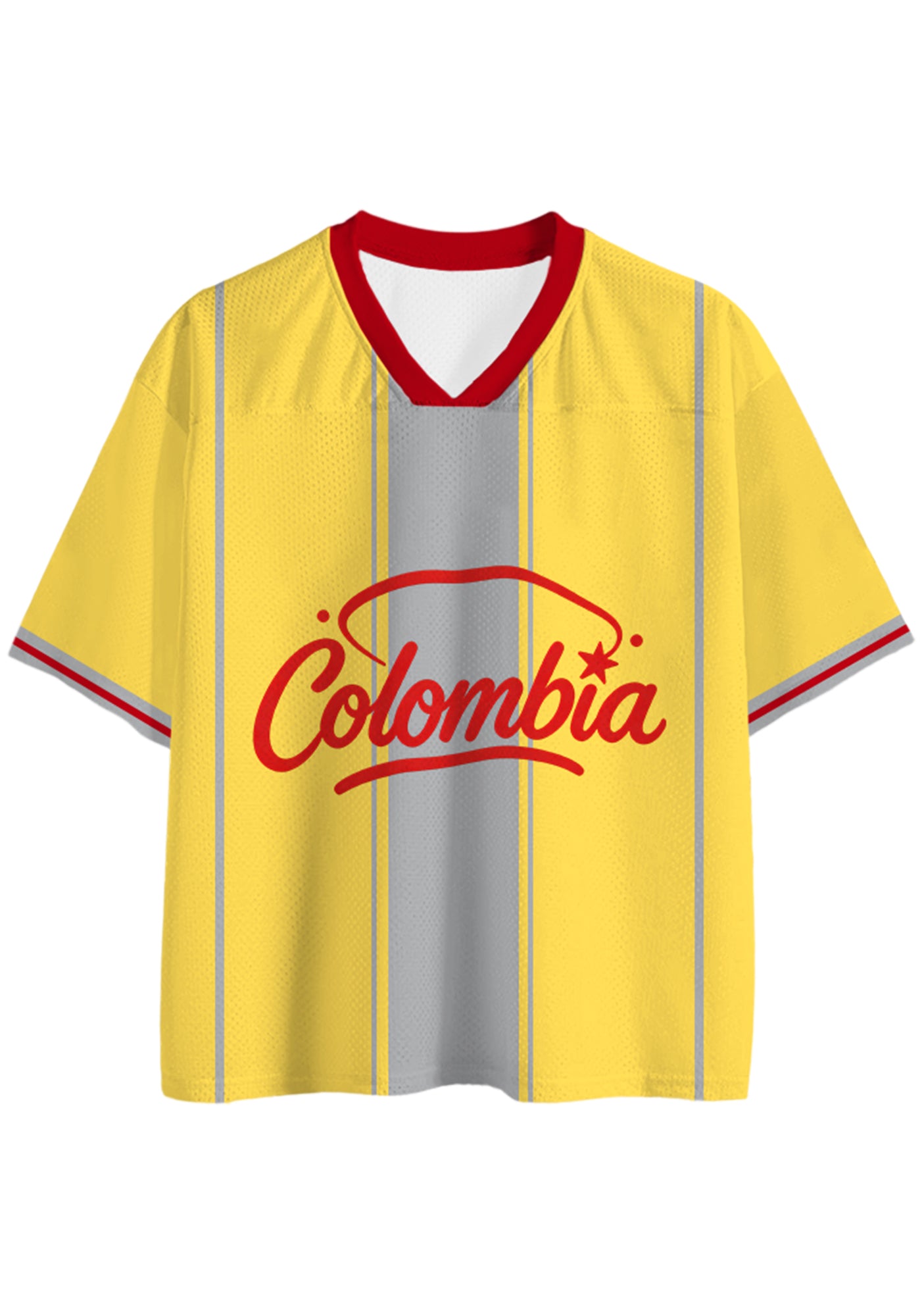 Casual Colombia Star Graphic Mesh Jersey Shirts