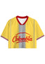 Casual Colombia Star Graphic Cropped Jersey Shirt