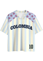 Pastel Stripe Floral Colombia Number 10 Mesh Jersey Shirts