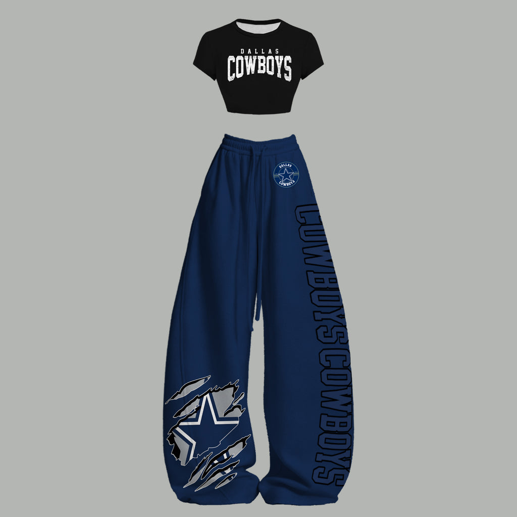 "Dallas Cowboys" T-Shirt  & Elasticated Trousers Two-Piece Set