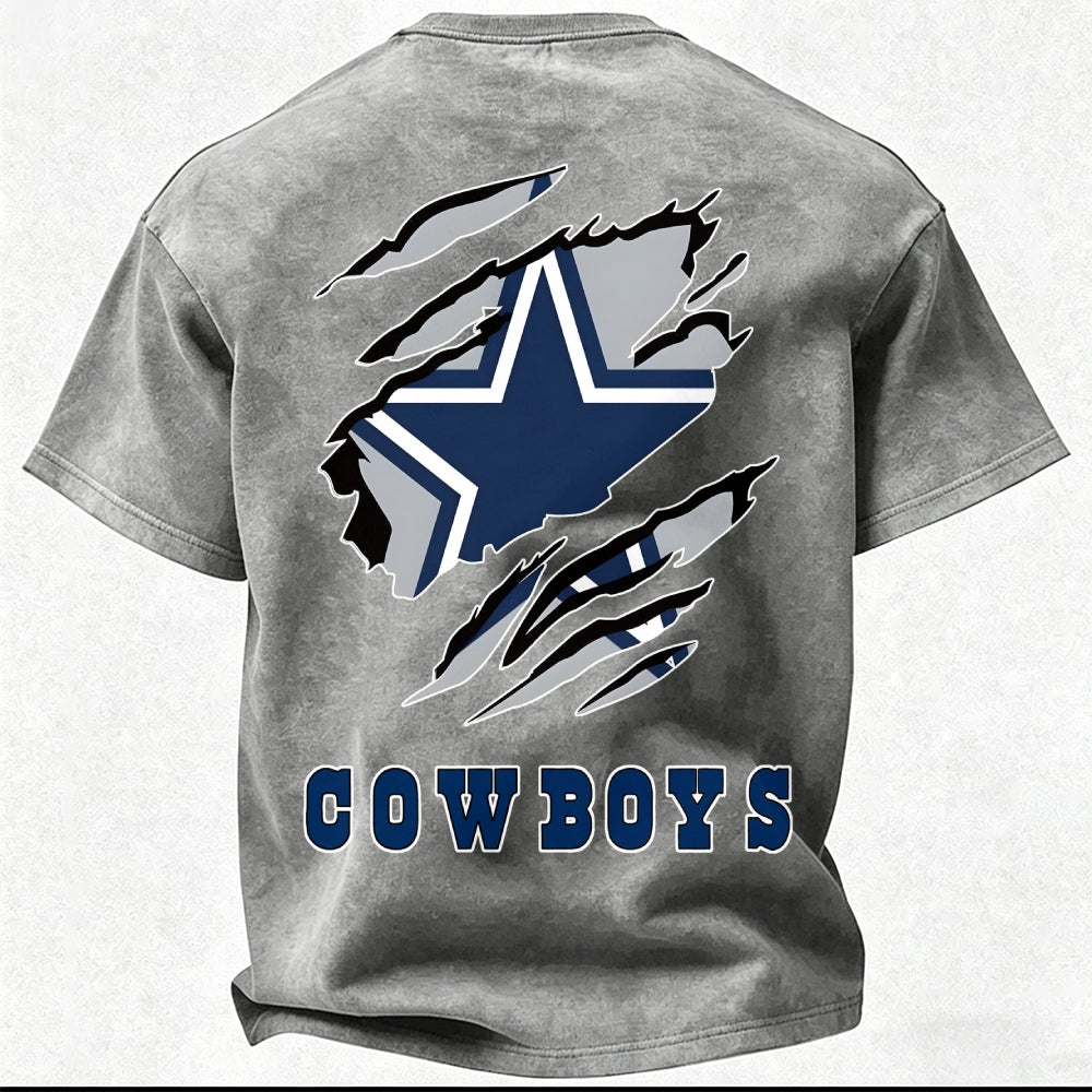 Dallas Cowboys Printed Unisex 100% Pure Cotton Washed T-Shirt