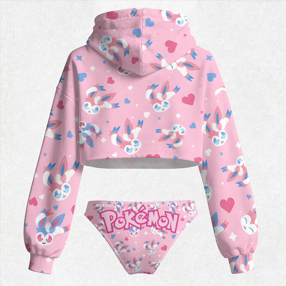 Pokémon Women's Cropped Hoodie & Thong Sets