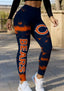 Chicago Bears Navy Orange Gradient Workout Leggings For Lady