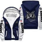 Las Vegas Raiders Fleece Lined Zip Up Football Fan Winter Hooded Jacket