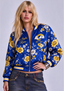 Women Los Angeles Rams Floral Print Zip Up Jacket Custom Name For Fan