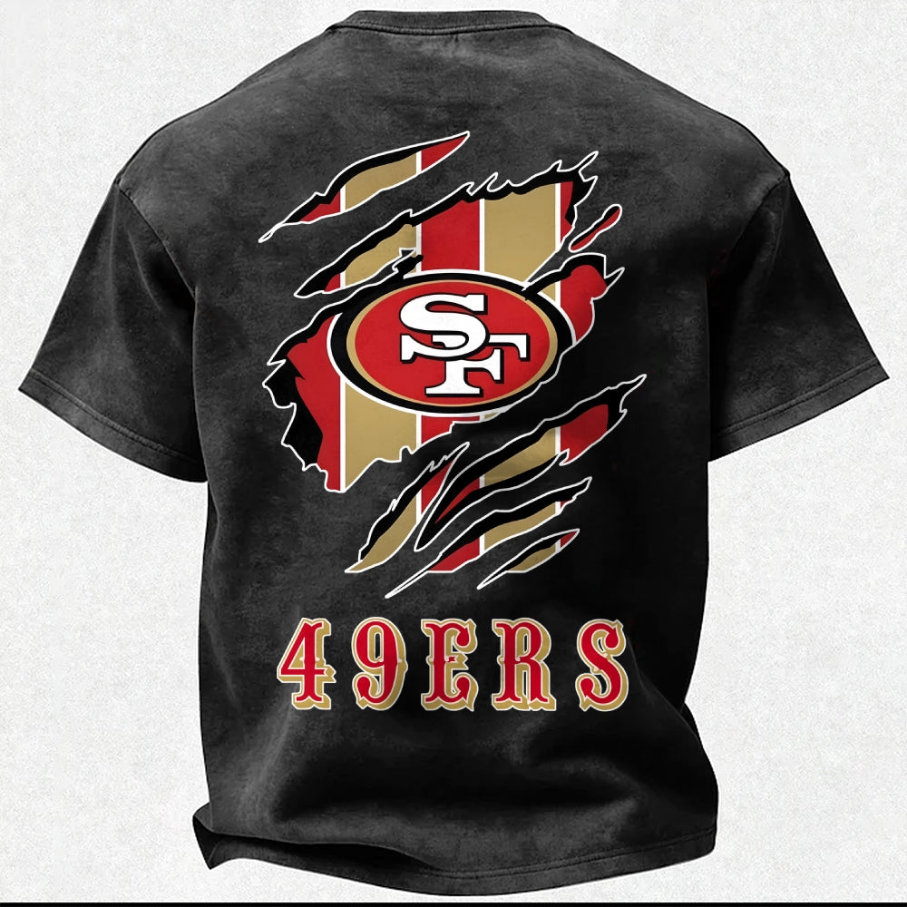 San Francisco 49ers Printed Unisex 100% Pure Cotton Washed T-Shirt