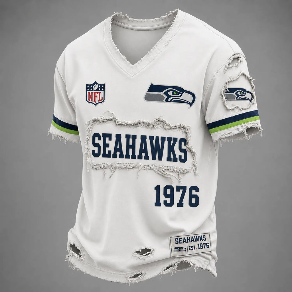 SEA x NFL LUXURY V-Neck T-Shirt 3005 DatND DVT