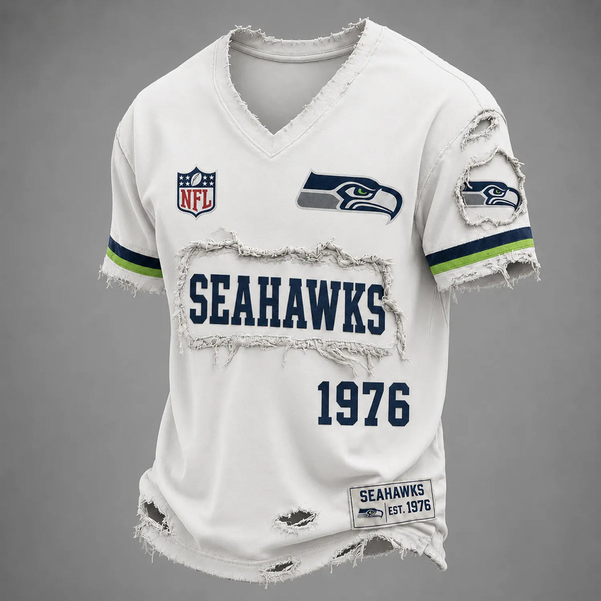 SEA x NFL LUXURY V-Neck T-Shirt 3005 DatND DVT