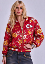 Women Kansas City Chiefs Floral Print Zip Up Jacket Custom Name For Fan