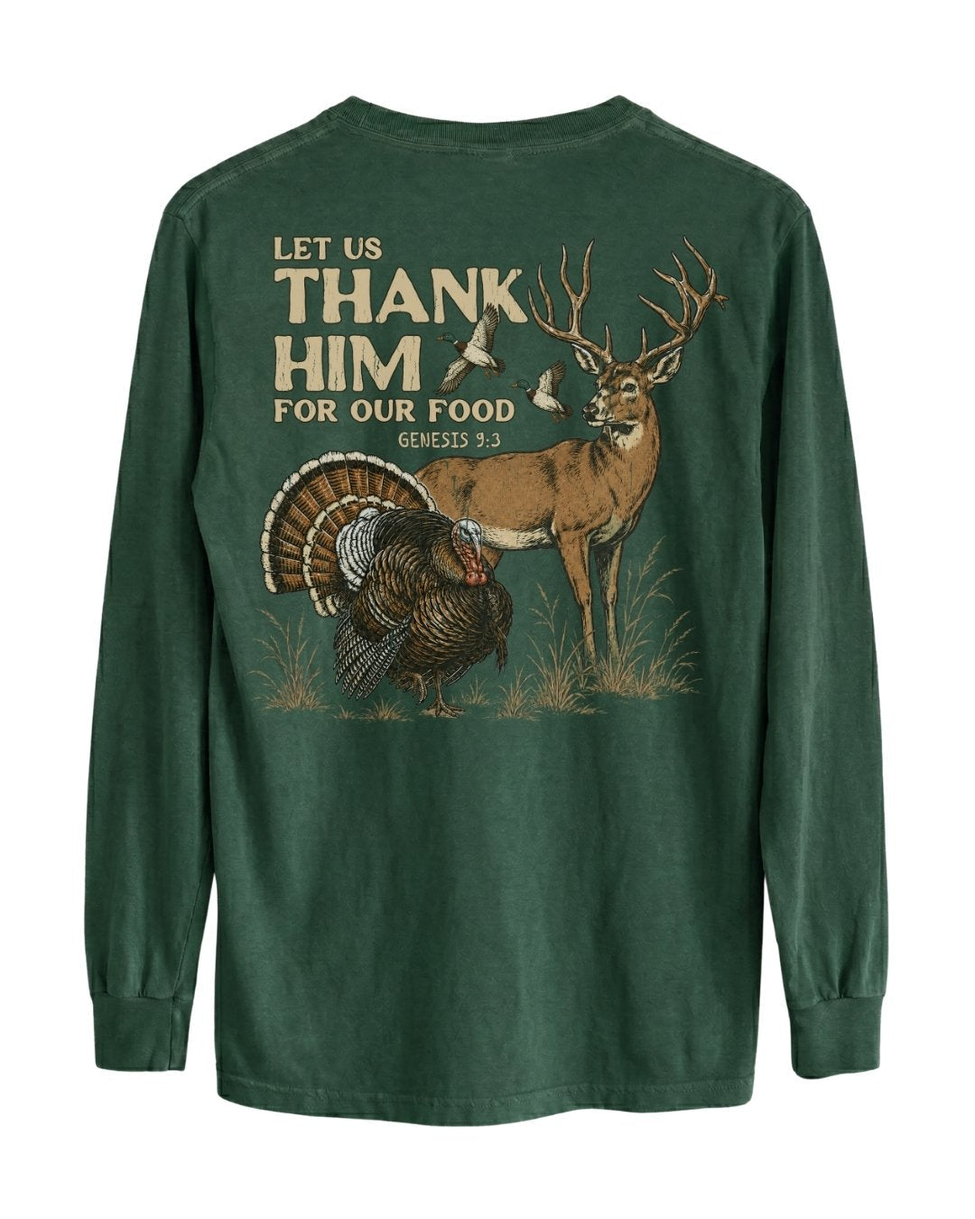 Let Us Thank Him For Our Food LONG-SLEEVE back Main image