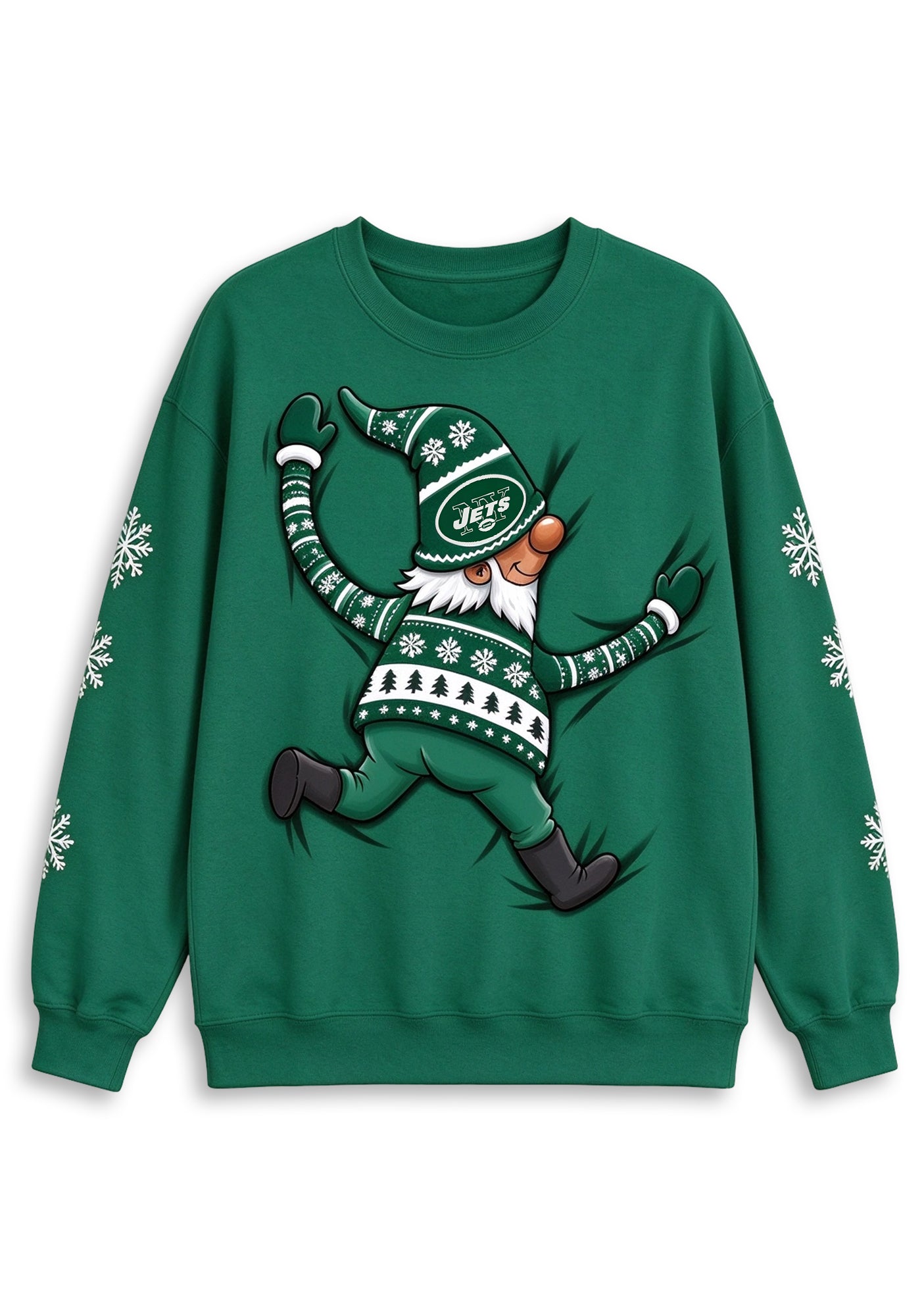 Women's New York Jets Christmas Gnome Crewneck Sweatshirt Secondary image