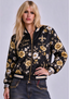 Women New Orleans Saints Floral Print Zip Up Jacket Custom Name For Fan