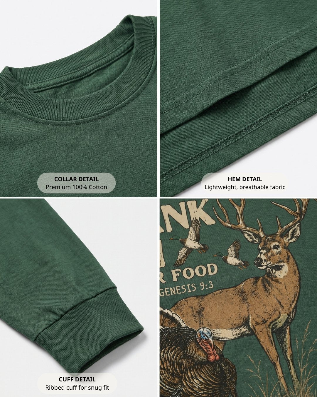 Let Us Thank Him For Our Food LONG-SLEEVE back Secondary image